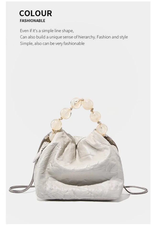 Alt view image 2 of 2 - Genuine Leather Women Crossbody Stachel Shoulder Bags White