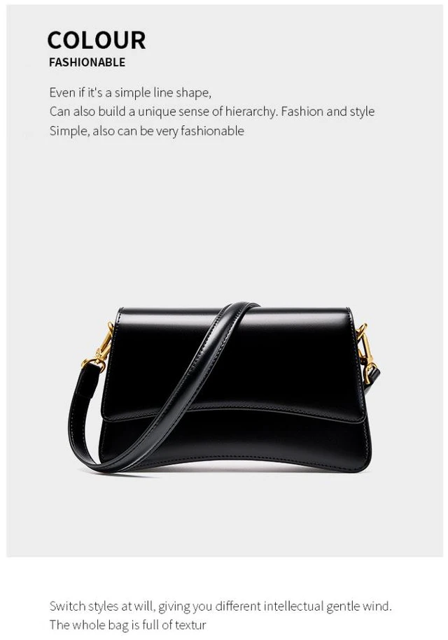 Alt view image 2 of 3 - Genuine Leather Boston Shell Bag Shoulder Cross Shoulder Handbag Black