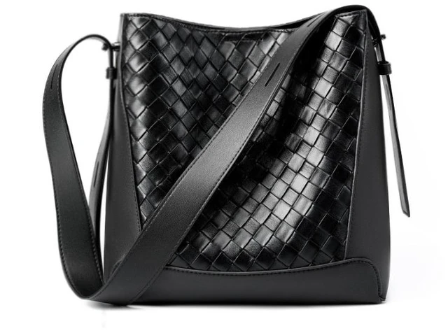 Main image of Genuine Leather Women Top Handle Satchel Handbags Shoulder Bag Black