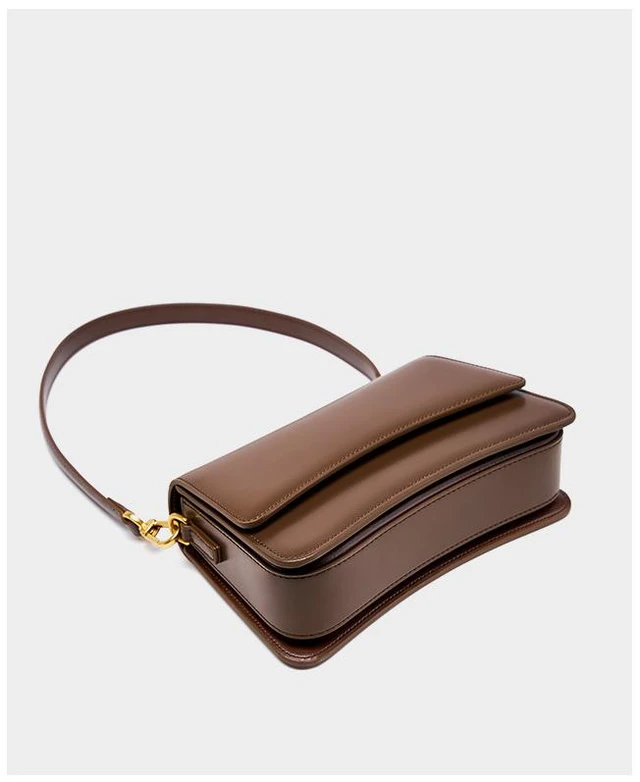 Alt view image 5 of 5 - Genuine Leather Women Crossbody Stachel Shoulder Bags Brown