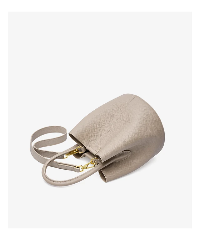 Alt view image 2 of 2 - Women Genuine Soft Leather Shoulder Hobo Bag Grey