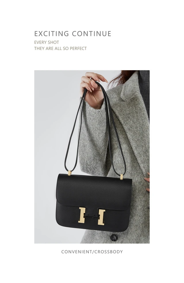 Alt view image 2 of 2 - Women Genuine Leather Crossbody Bag Luxury Handbag Black