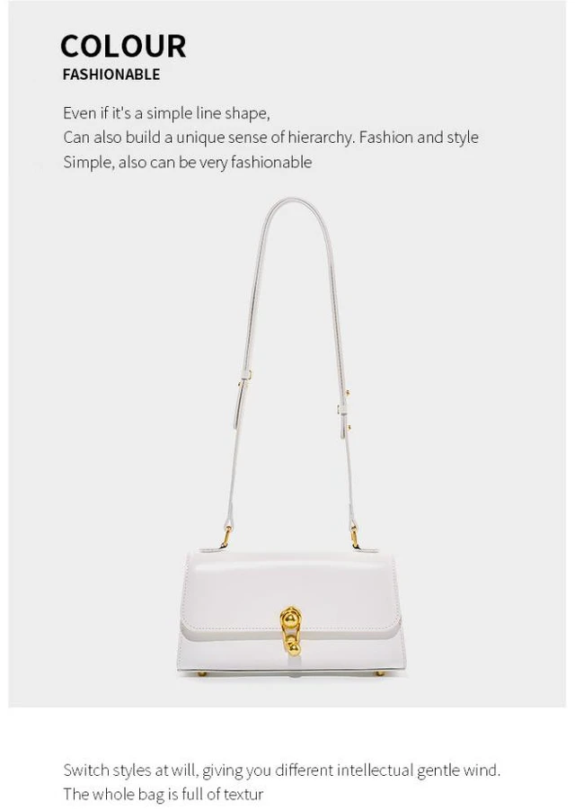 Main image of Women Fashion Genuine Leather Handbags Tote Bag Shoulder Bag White