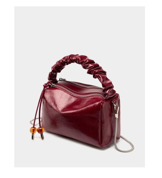 Main image of Ladies Genuine Leather Handbags Tote Shoulder Bag Red