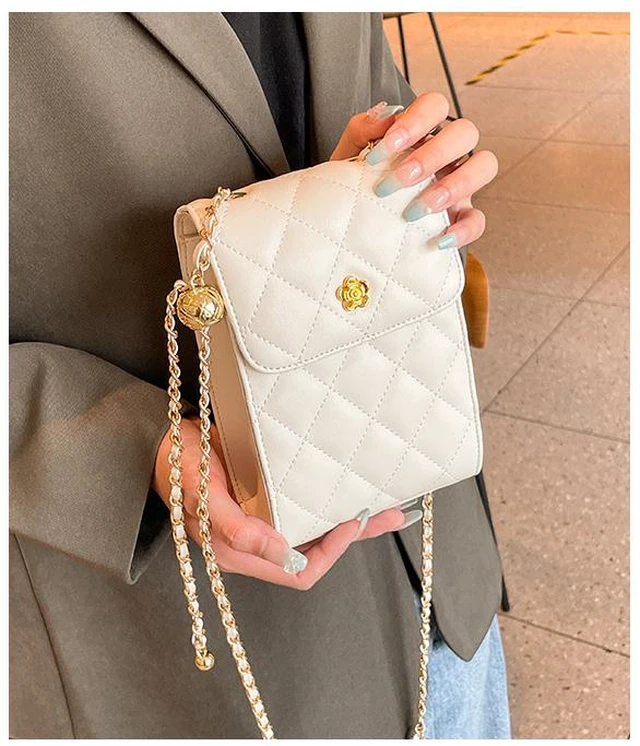 Main image of Genuine Leather Ladies'Shoulder Bag Chain Bag White