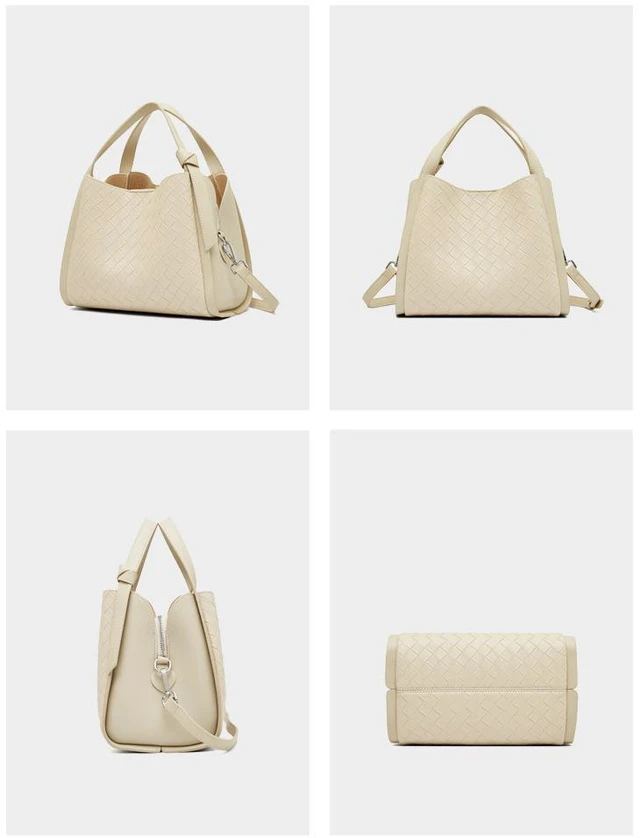 Alt view image 2 of 3 - Female Cowhide Casual Crossbody Bag White