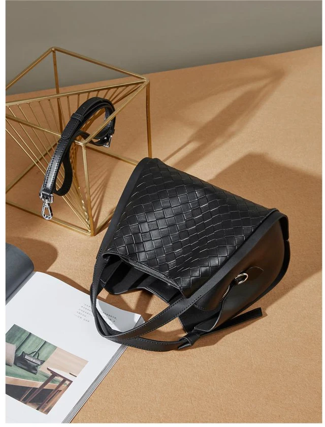Main image of Female Cowhide Casual Crossbody Bag Black