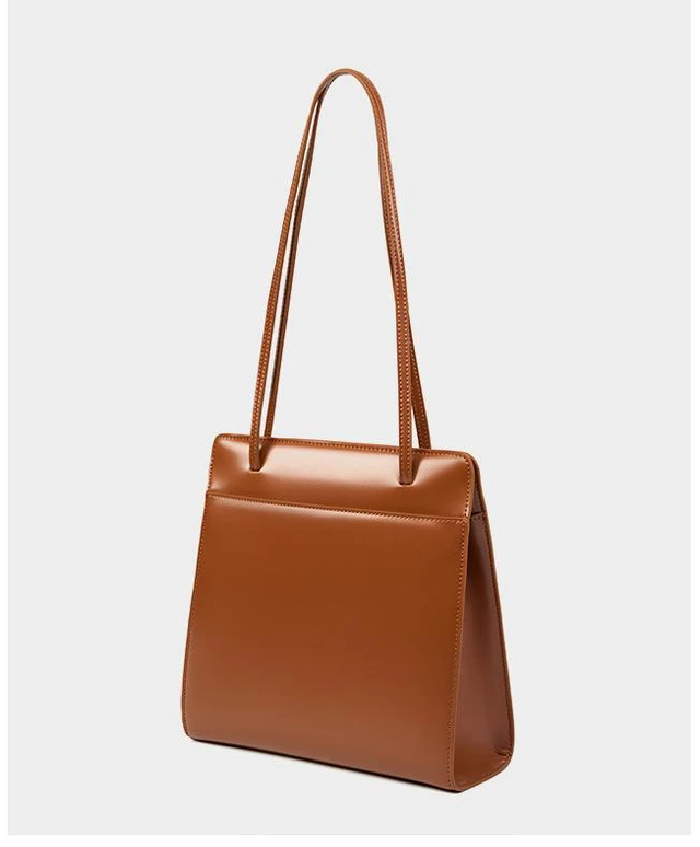 Main image of Genuine Leather Bucket Bag Retro Bridal Wedding Bag Brown