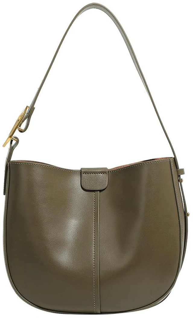 Main image of Womens Hobo Genuine Leather Shoulder Bag Top-handle Handbag Ladies Purses Grey