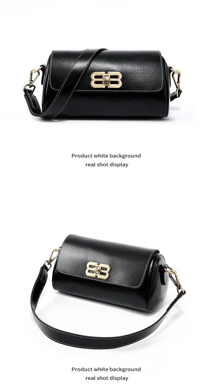 Main image of Genuine Leather Women Handbag Black
