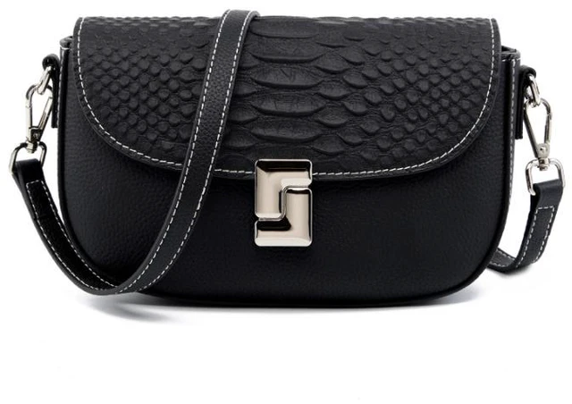 Main image of Ladies' Genuine Leather Crossbody Bag Large Capacity Small Square Bag Black