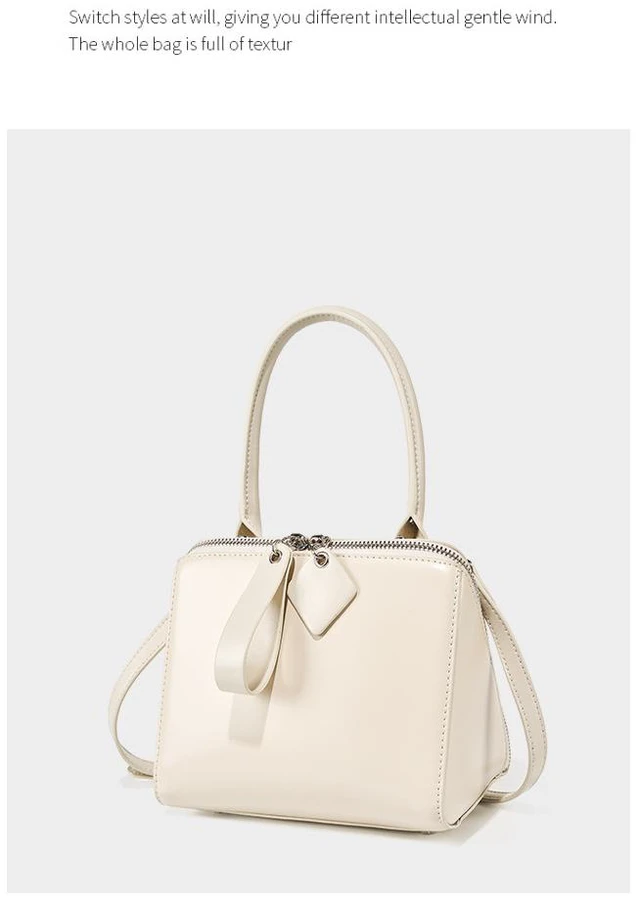 Alt view image 2 of 2 - Genuine Leather Women Tote Bag Soft Handbags Vintage Shoulder Purses White