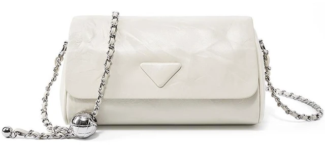 Main image of Woman Handbag Luxury Leather Underarm Shoulder Casual Tote Lady Soft Bucket Bag White
