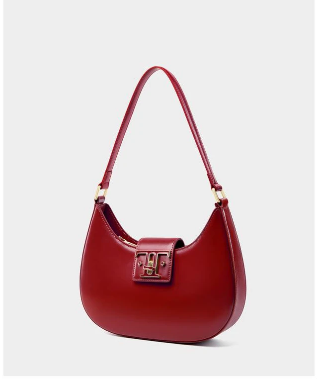 Main image of Genuine Leather Women Handbags College Crossbody Messenger Bag Red