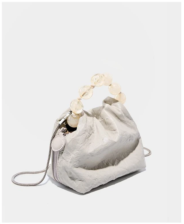 Alt view image 3 of 4 - Women Genuine Leather Handbag Purse Top Handle Shoulder Crossbody Bag White