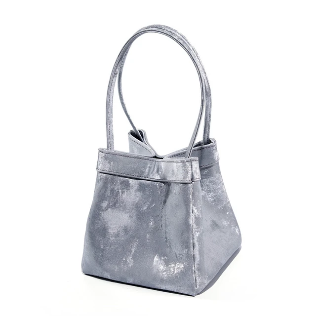 Alt view image 2 of 2 - Genuine Leather Fashion Women's Handbag Messenger Bag Silver