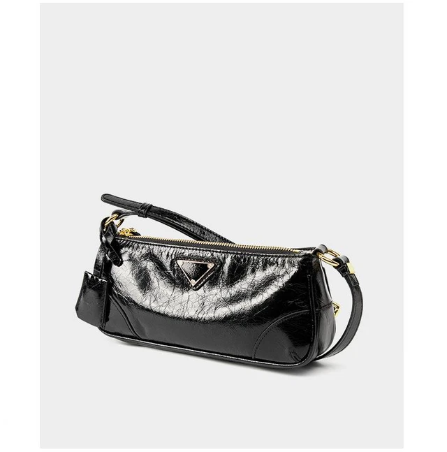 Alt view image 2 of 6 - Genuine Leather Women Trendy Cresent Shoulder Bag Hobo Handbags Black