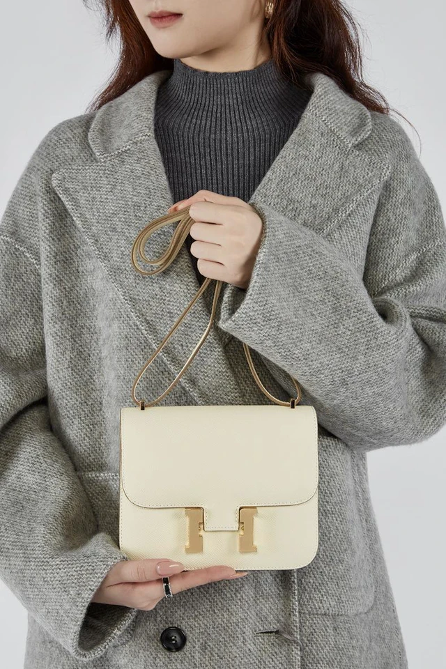 Alt view image 2 of 3 - Genuine Leather Women Shoulder Purses and Handbags White