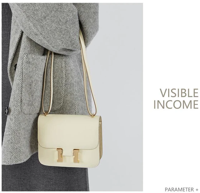 Alt view image 3 of 3 - Genuine Leather Women Shoulder Purses and Handbags White