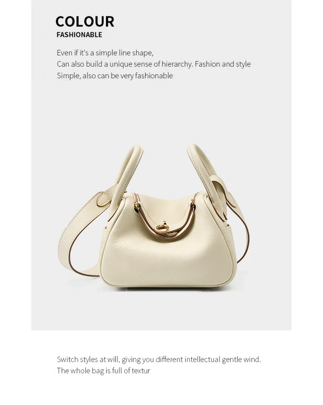 Alt view image 2 of 2 - Genuine Leather Women Retro Classic Clutch Hobo Tote Purse and Handbag Cute Crossbody Bags White