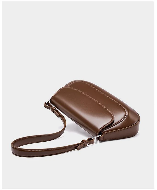 Alt view image 2 of 5 - Genuine Leather Boston Shell Bag Shoulder Cross Shoulder Handbag Brown