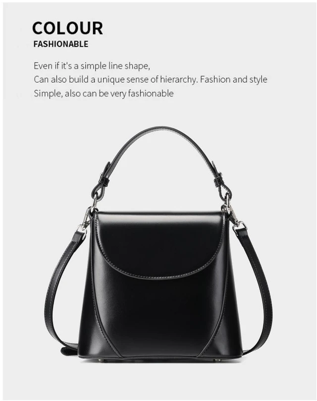 Main image of Genuine Leather Women Crossbody Bag Mini Bag Black