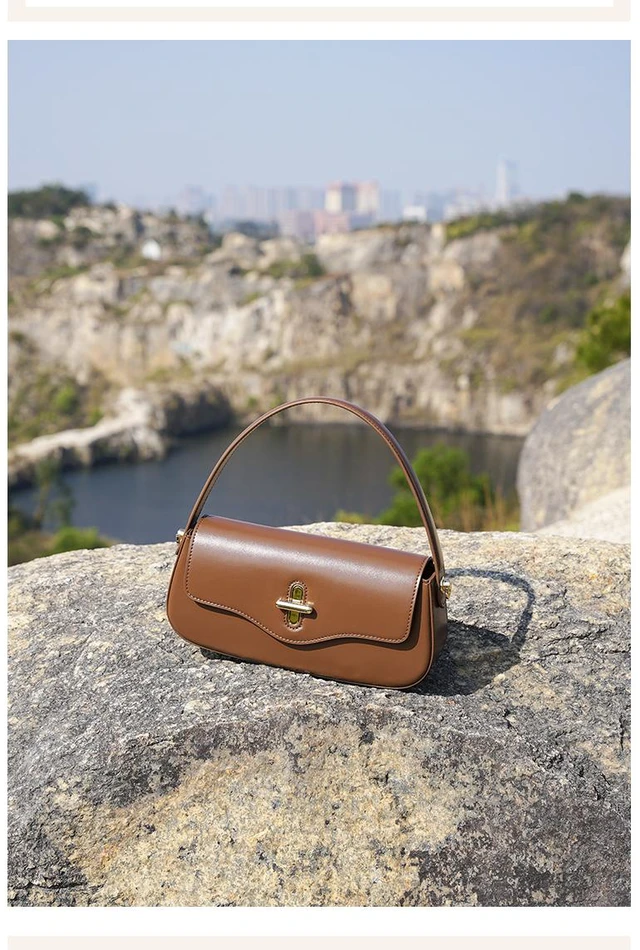 Main image of Genuine Leather Women Top Handle Shoulder Purses and Handbags Brown
