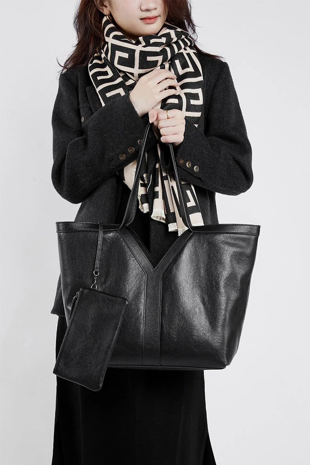 Alt view image 5 of 7 - Genuine Leather Women Crossbody Bag Black