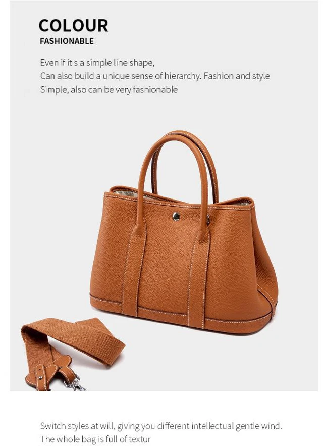Alt view image 2 of 5 - Genuine Leather Women Designer Handbag and Purse Brown