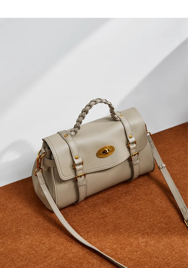 Alt view image 3 of 7 - Genuine Leather Women Crossbody Bags Women's Tote Shoulder Bag Grey