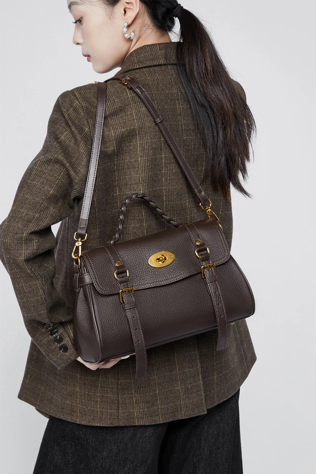 Alt view image 2 of 7 - Genuine Leather Women Crossbody Bags Women's Tote Shoulder Bag Brown