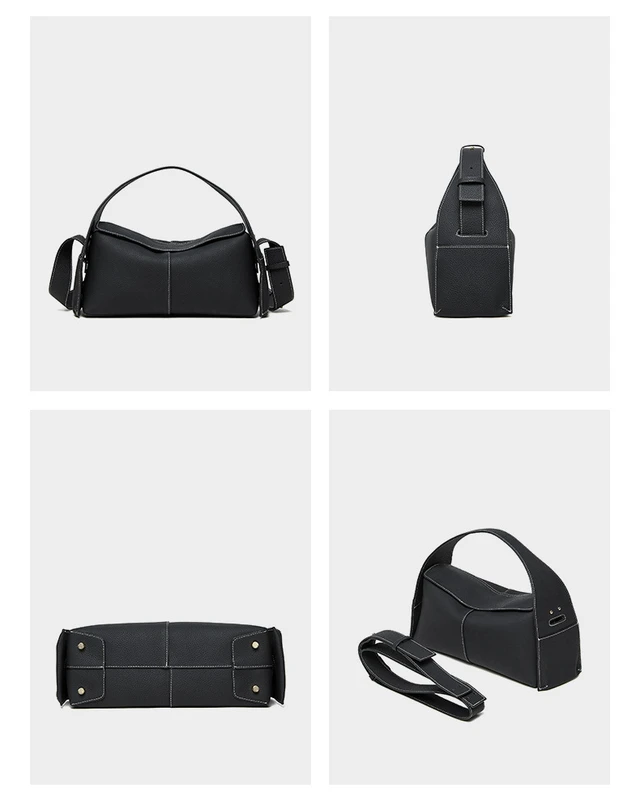 Alt view image 5 of 5 - Women Genuine Leather Handbag Black