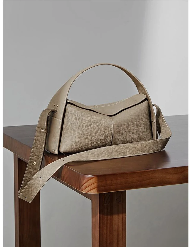 Main image of Women Genuine Leather Handbag Grey