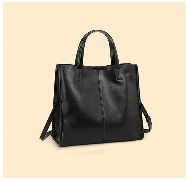 Main image of Women Genuine Leather Handbag Black