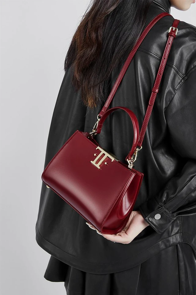 Main image of Genuine Leather Women Shoulder Purses and Handbags Red