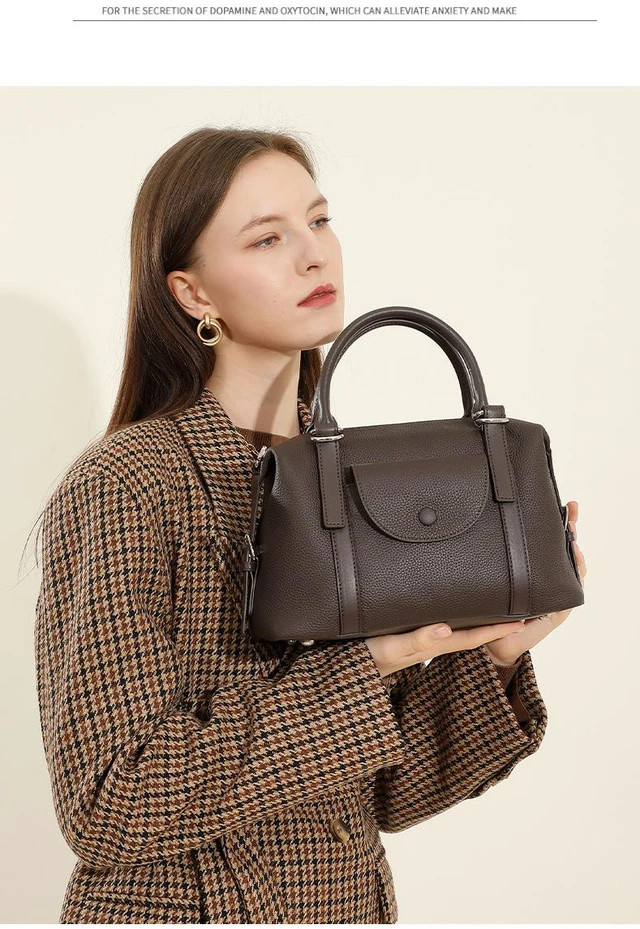 Main image of Genuine Leather Crossbody Handbags Brown