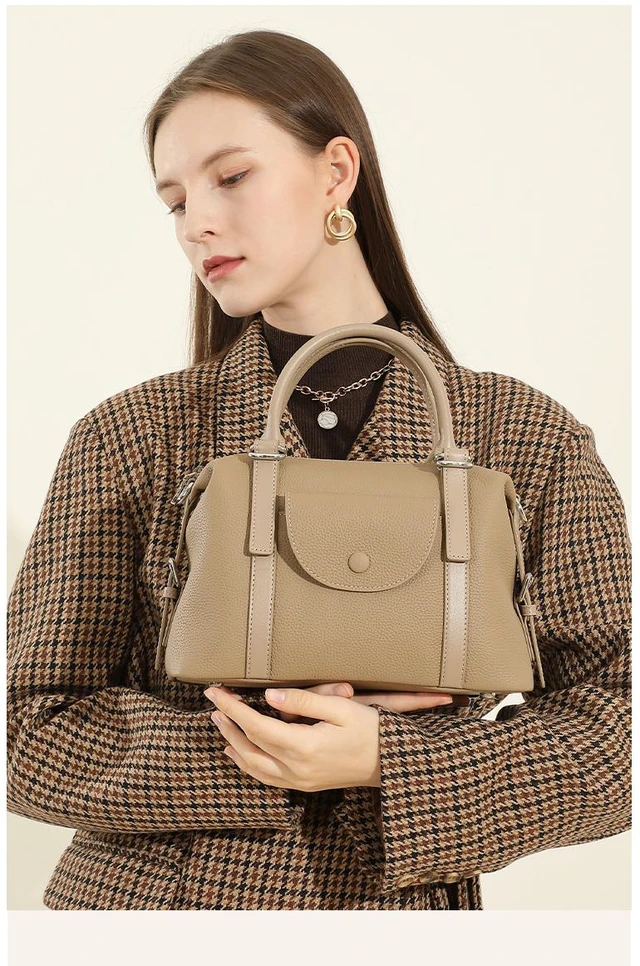 Main image of Genuine Leather Crossbody Handbags Grey