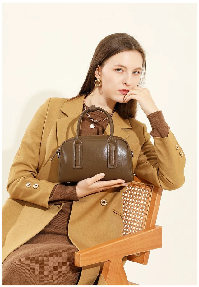 Alt view image 2 of 3 - Women Genuine Leather Purses and Handbag Brown