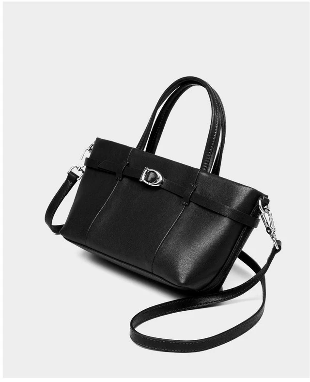Main image of Genuine Leather Shoulder Bags Hobo Handbags Black