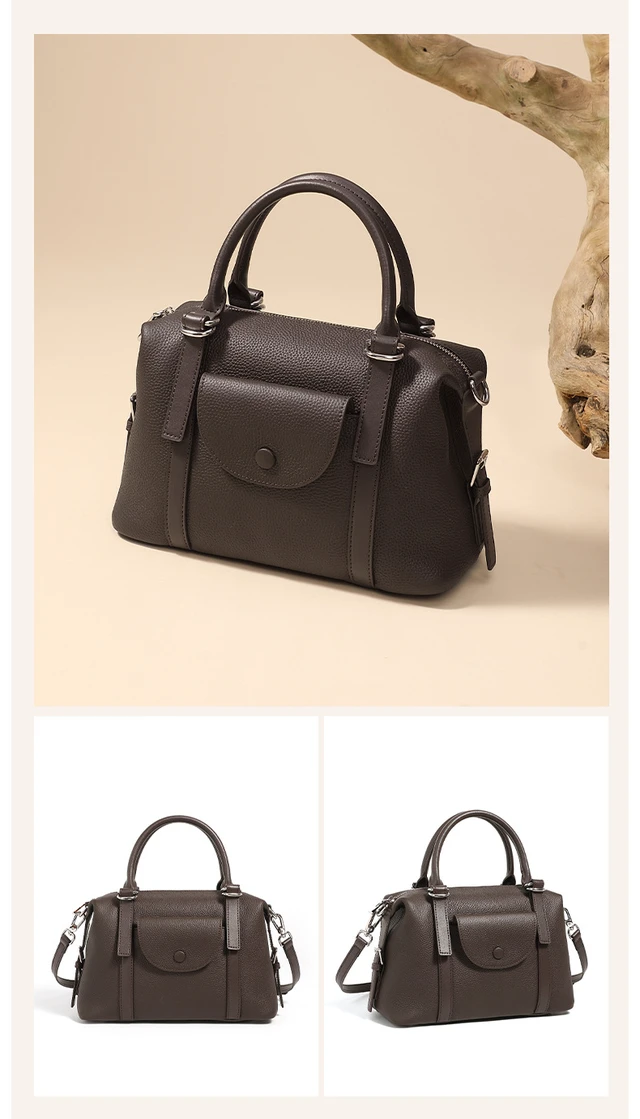 Alt view image 2 of 2 - Genuine Leather Crossbody Handbags Brown