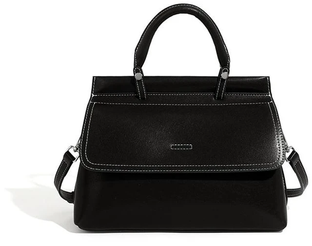 Main image of Genuine Leather Women Tote Bag Handbags Black