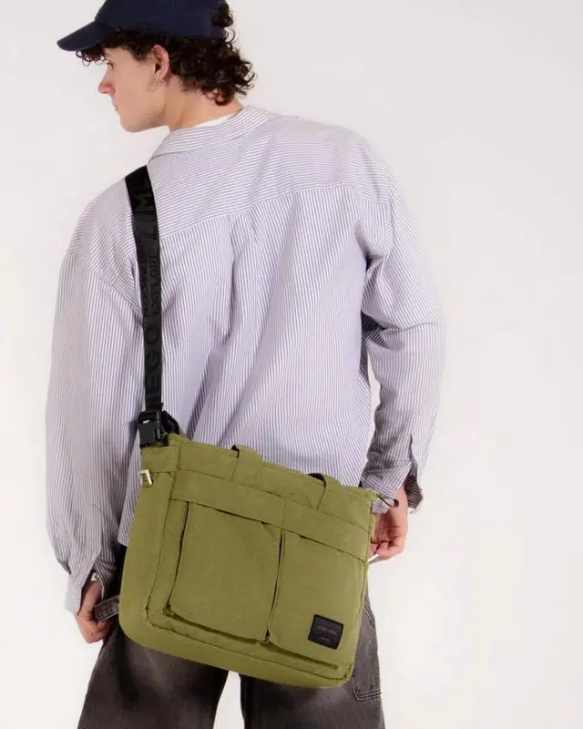 Alt view image 3 of 7 - ZIMEGO Stylish Casual Business Laptop Tote Bag Durable Travel Crossbody Shoulder Bag, Olive