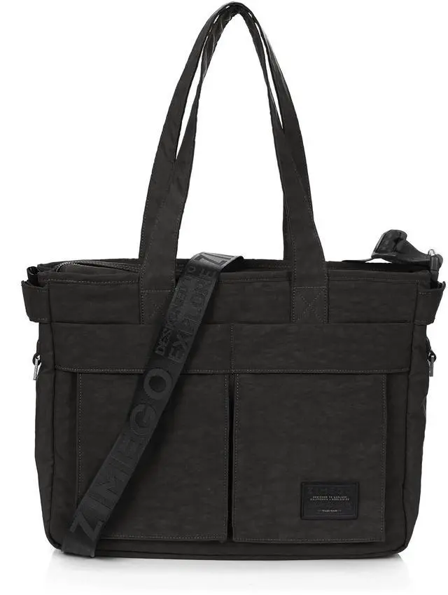 Main image of ZIMEGO Stylish Casual Business Laptop Tote Bag Durable Travel Crossbody Shoulder Bag, Black