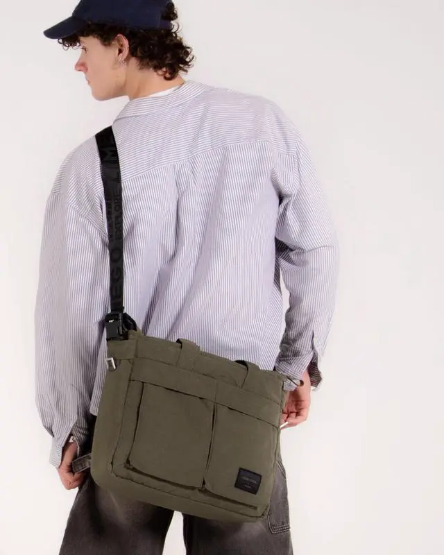 Alt view image 3 of 7 - ZIMEGO Stylish Casual Business Laptop Tote Bag Durable Travel Crossbody Shoulder Bag, Dark Olive
