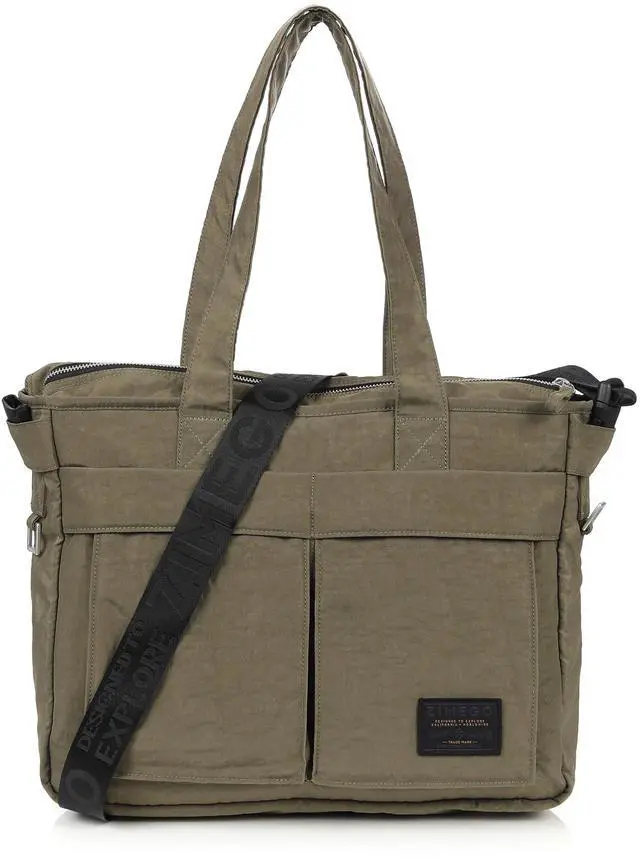 Main image of ZIMEGO Stylish Casual Business Laptop Tote Bag Durable Travel Crossbody Shoulder Bag, Dark Olive