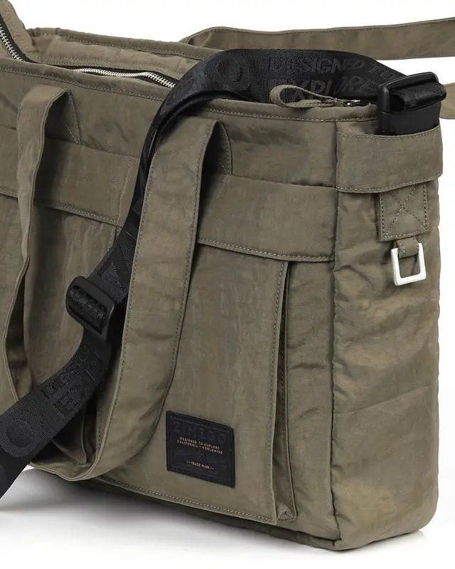 Alt view image 7 of 7 - ZIMEGO Stylish Casual Business Laptop Tote Bag Durable Travel Crossbody Shoulder Bag, Dark Olive