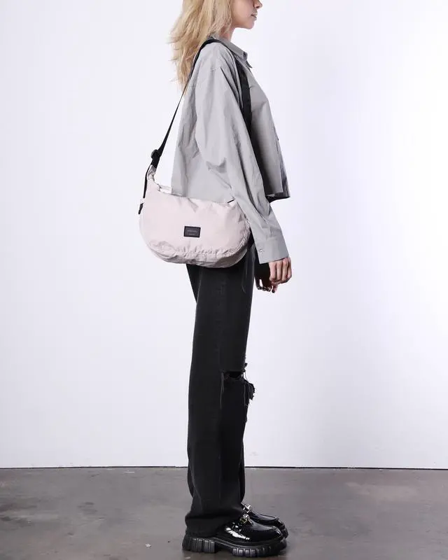 Alt view image 3 of 7 - ZIMEGO Classic Crescent Crossbody Bag - Everyday Essential Travel Hobo Bag, Mushroom Pink
