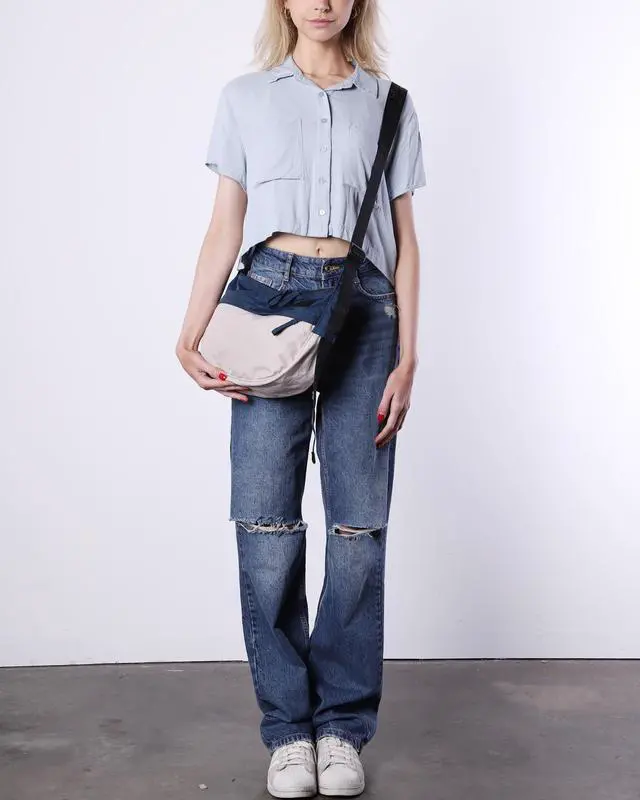 Alt view image 3 of 7 - ZIMEGO Classic Crescent Crossbody Bag - Everyday Essential Travel Hobo Bag, Pink Navy