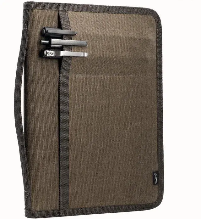Main image of Zipper Journal Notebook Cover for 5.5 x 8.25 A5 Moleskine LEUCHTTURM Notebooks Journals Planners Sketchbooks Legal pads with Pen Holder, Water Resistant Cover, Classy Waxed Canvas, Olive
