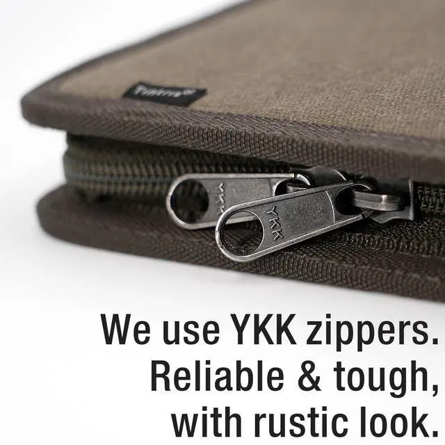 Alt view image 4 of 7 - Zipper Journal Notebook Cover for 5.5 x 8.25 A5 Moleskine LEUCHTTURM Notebooks Journals Planners Sketchbooks Legal pads with Pen Holder, Water Resistant Cover, Classy Waxed Canvas, Olive